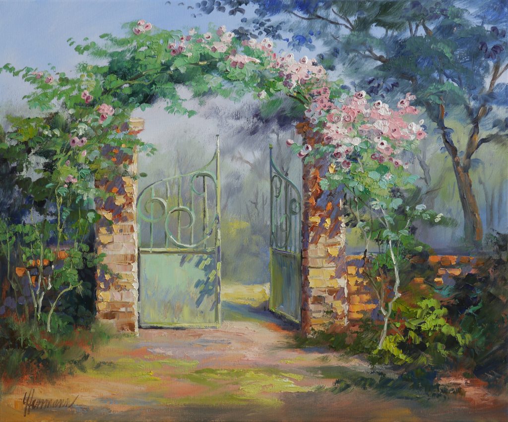 Grünes Tor im Licht