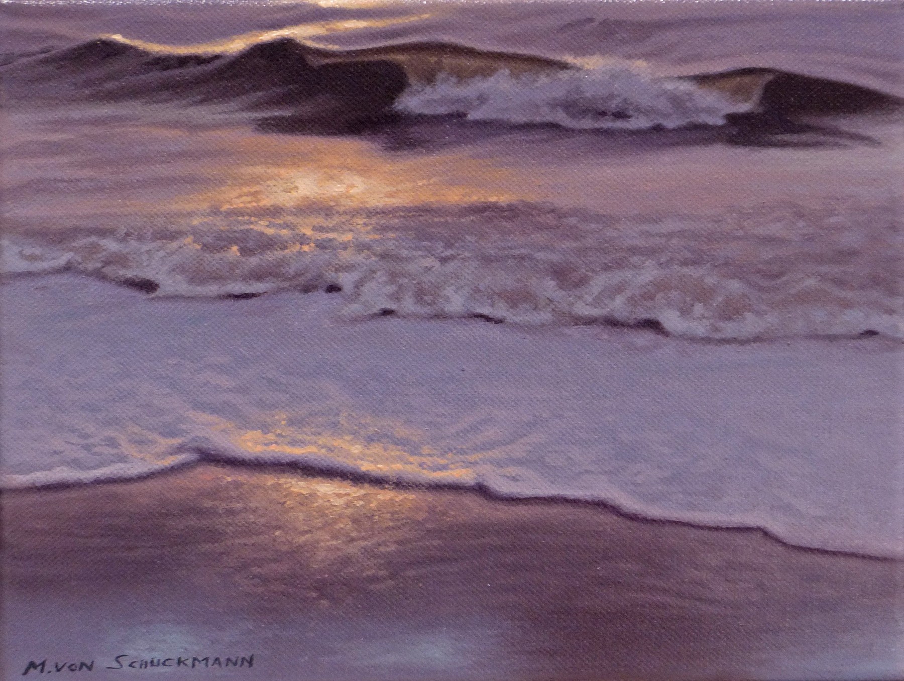 Wellen im Abendlicht 18 x 24